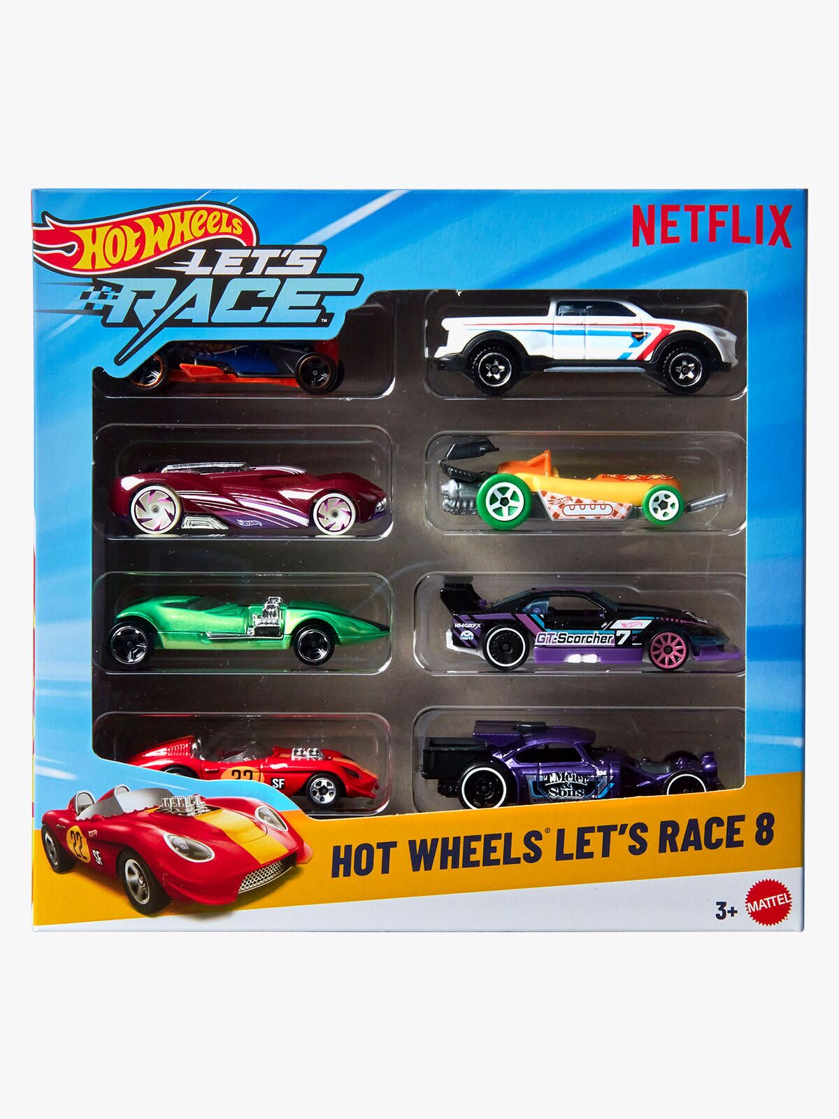 Hot Wheels Netflix Let's Race Bilar 1:64 8-Pack