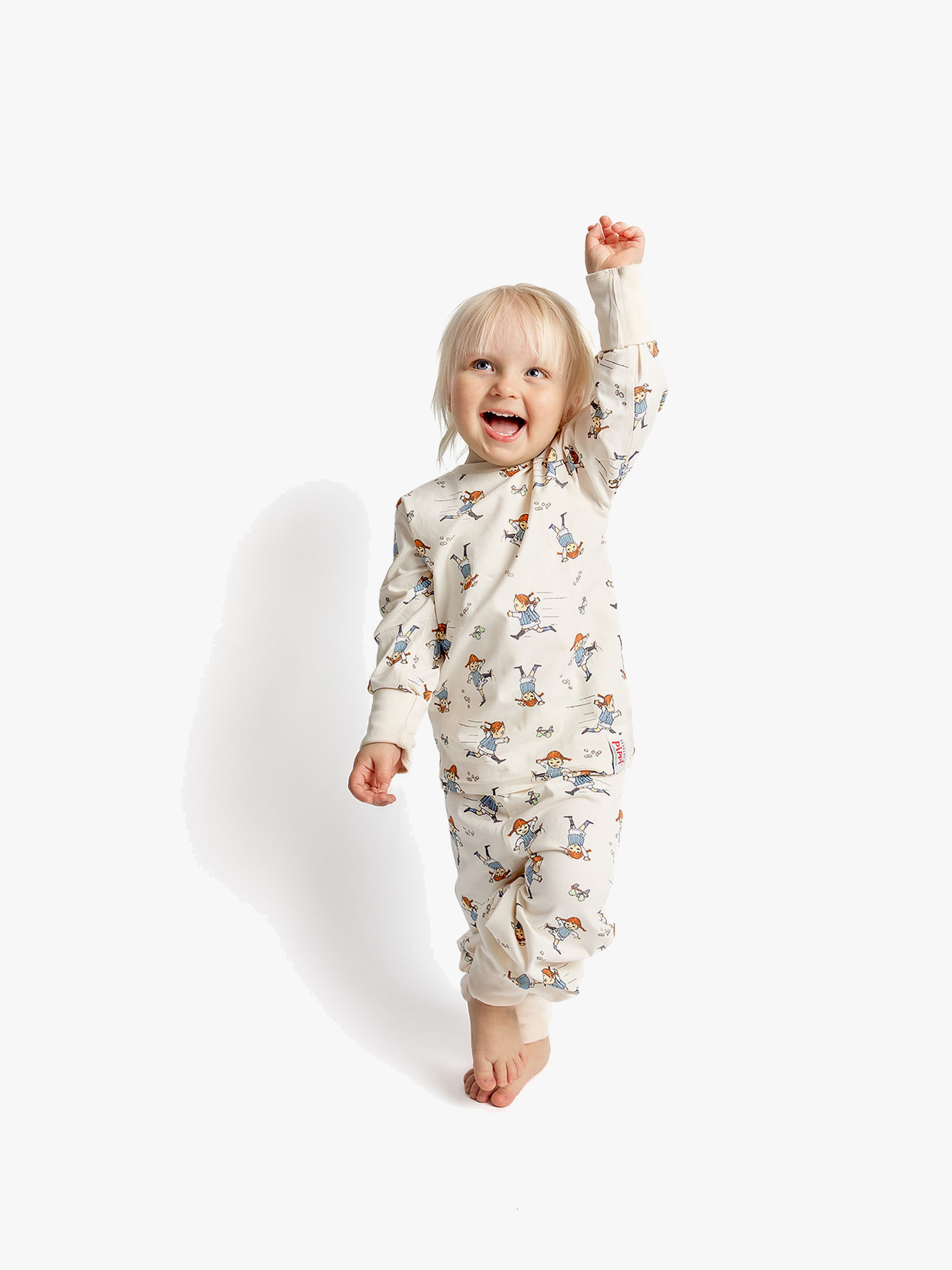 Geggamoja  Tvådelad Pyjamas Pippi Långstrump, Beige, 110-116