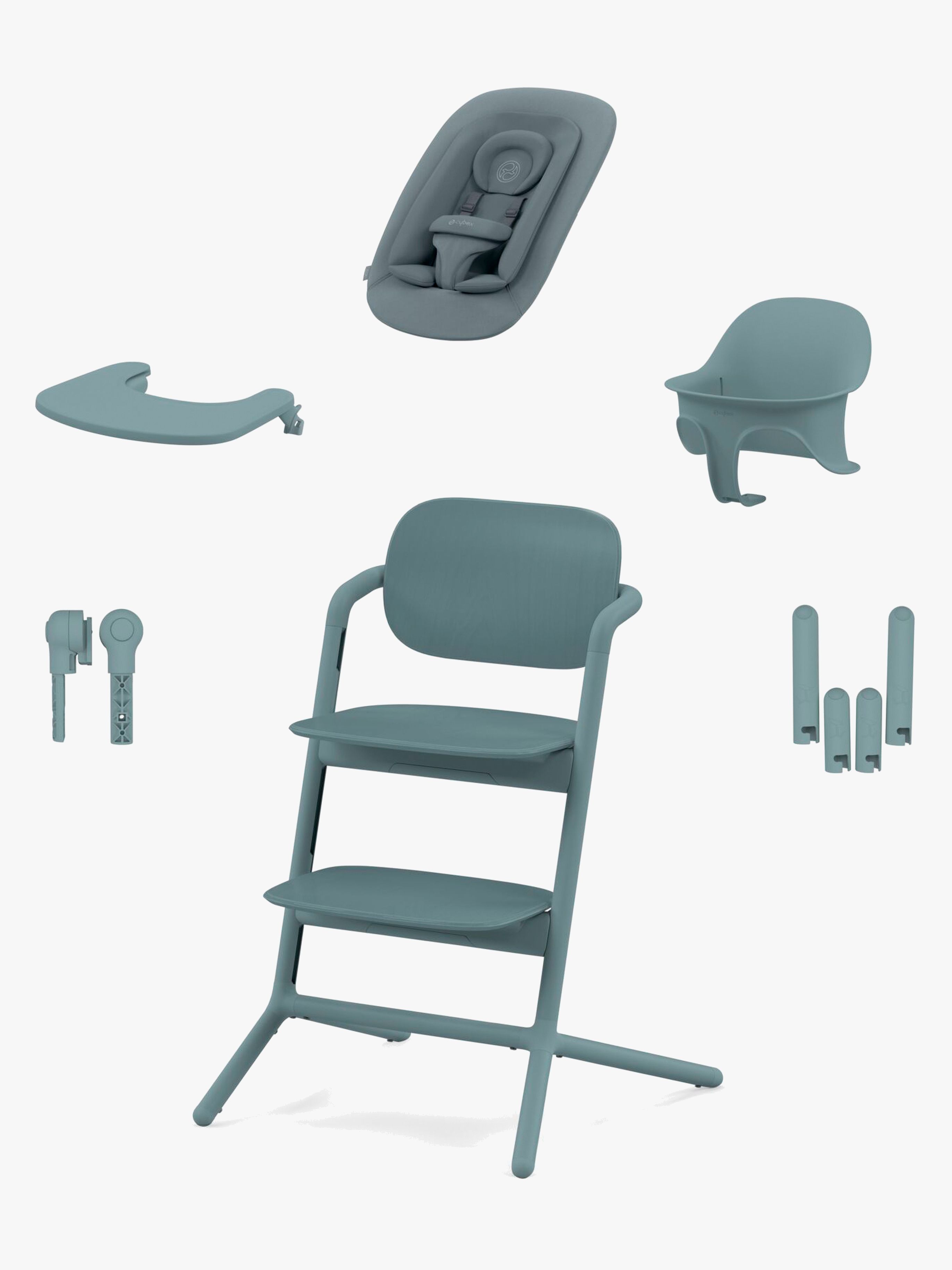 Cybex Lemo 4-in-1 Matstol inkl. Babysitter, Babyset och Bricka, Stone Blue
