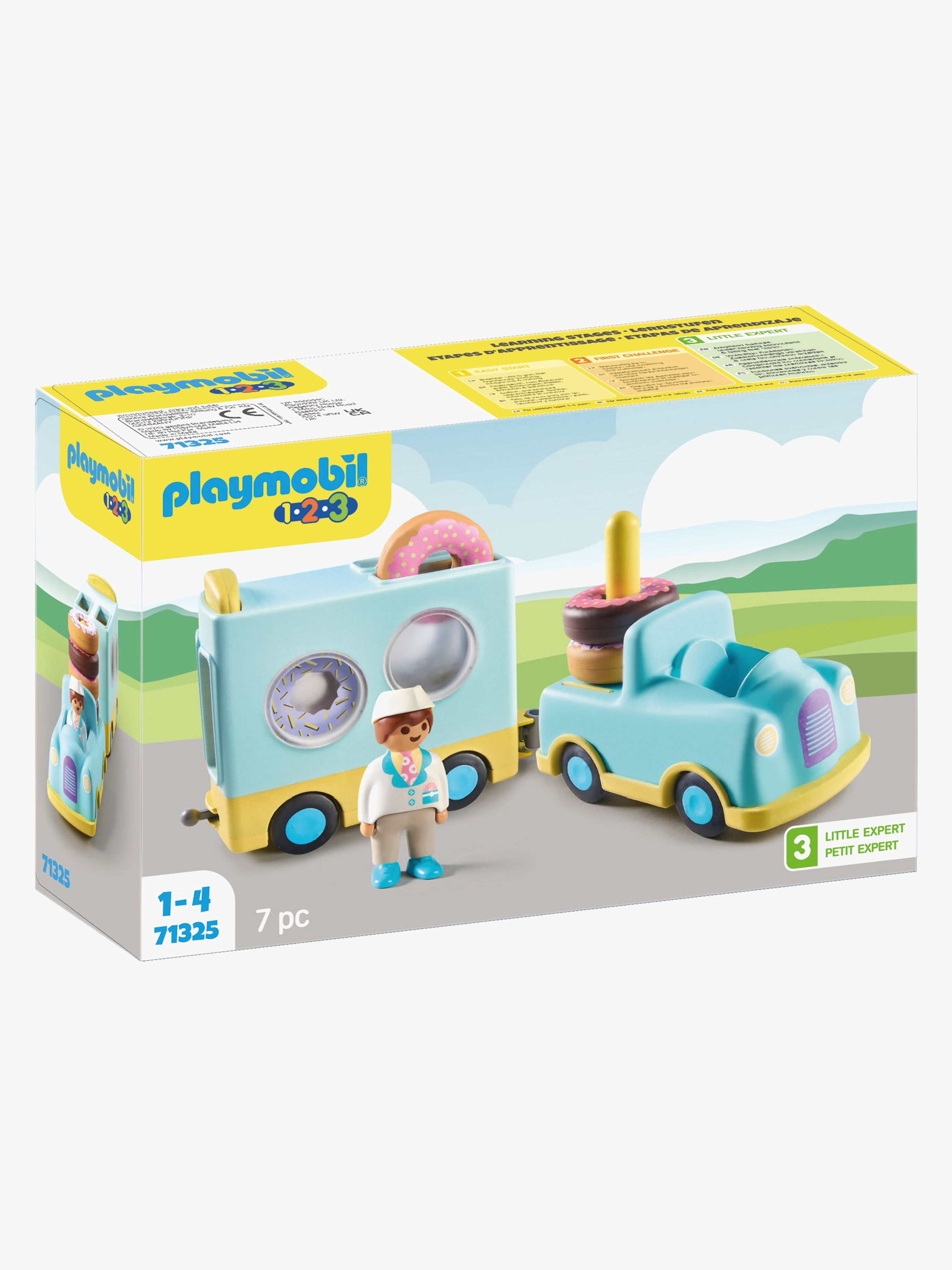 Playmobil 71325 1.2.3 Byggsats Lastbil med Munkar med Staplings- och Sorteringsfunktion