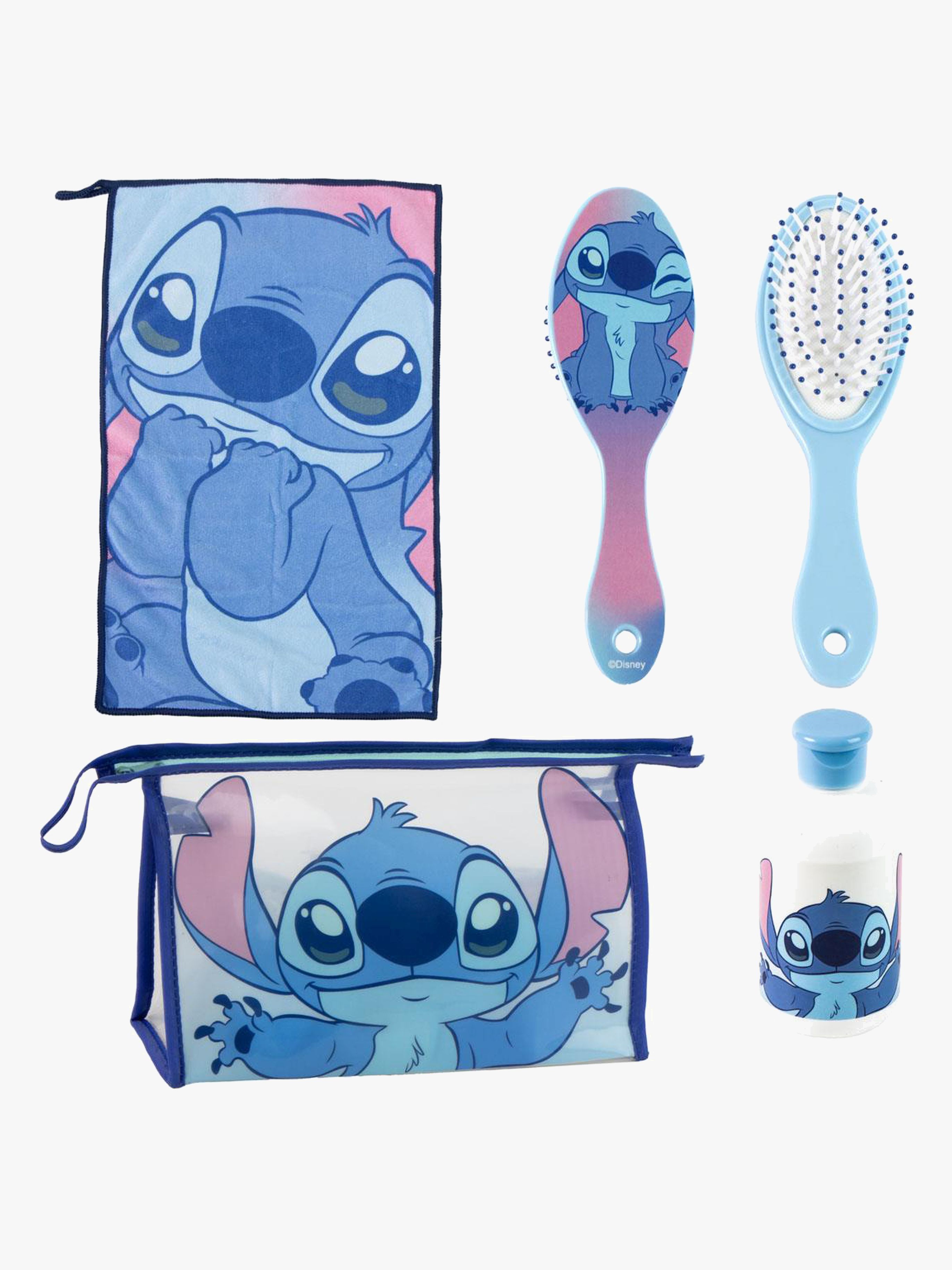 Disney Stitch Necessär med Handduk Hårborste &  Flaska