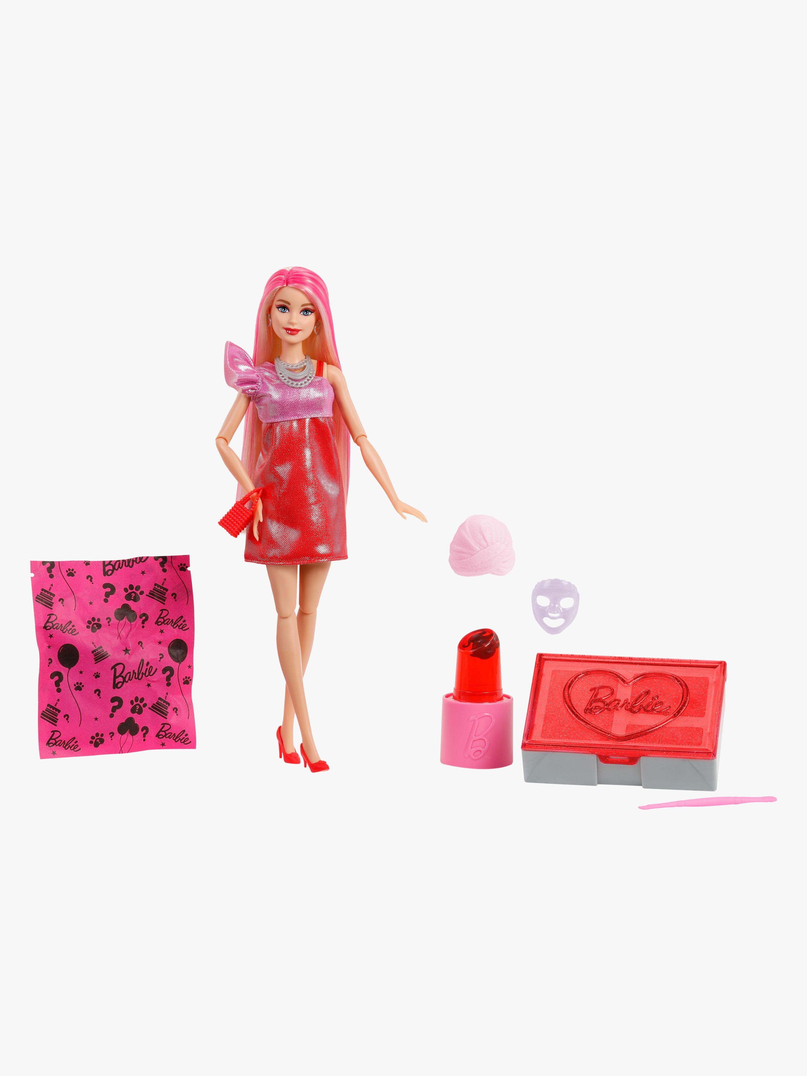 Barbie Party Unboxed Docka Glam Series, Röd
