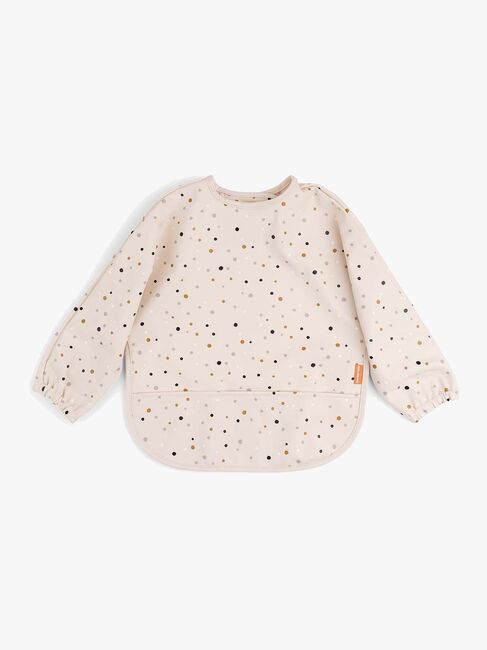 Done By Deer Långärmad Haklapp Med Ficka Happy Dots, Powder