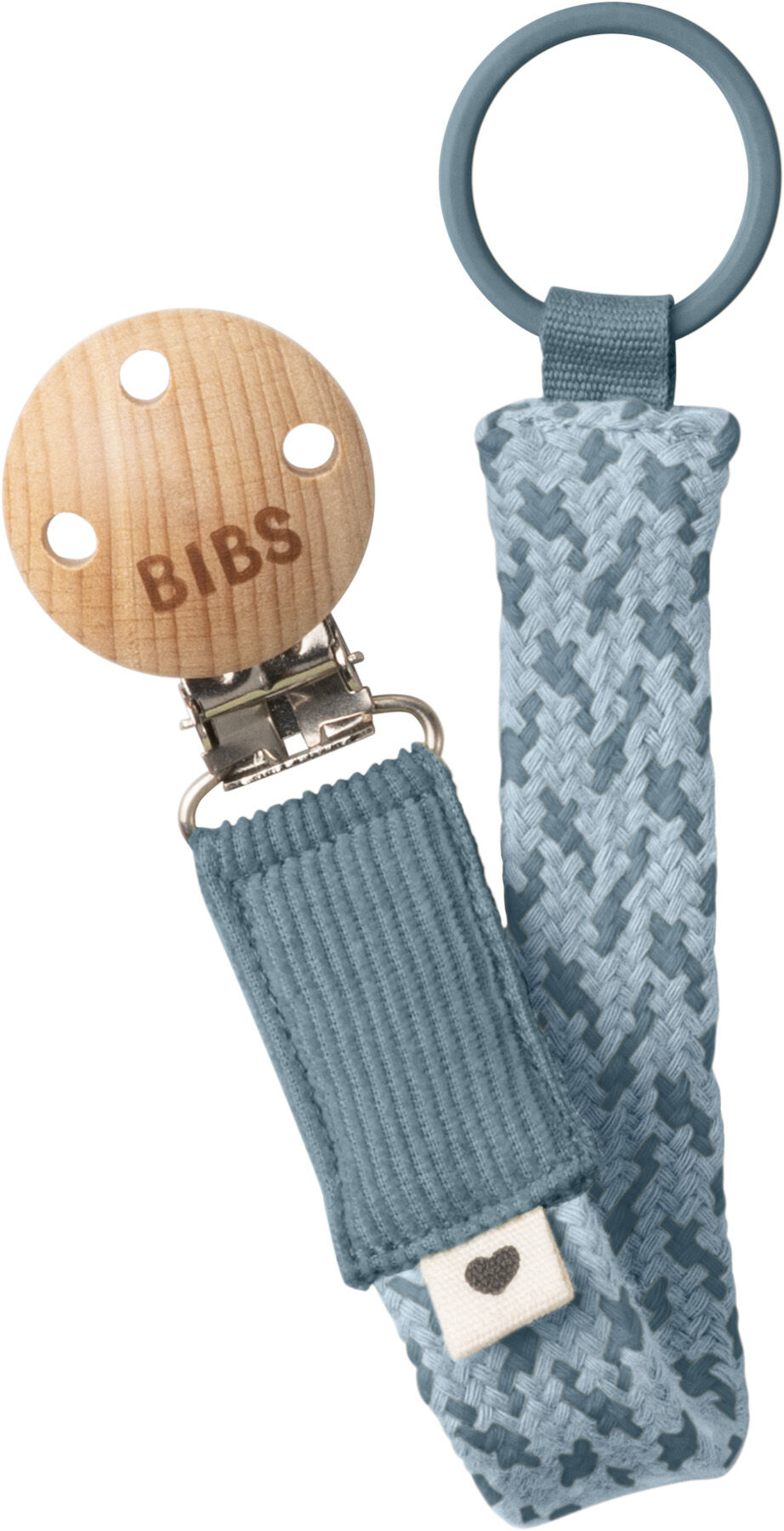 BIBS Napphållare Pacifier Braid Petrol/Baby Blue