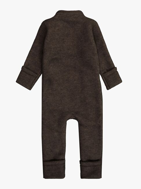 Mikk-Line Overall Merinoull, Dark Brown Melange