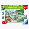 Ravensburger Pussel Dinosaurier på Land och i Vatten 2x24 Bitar