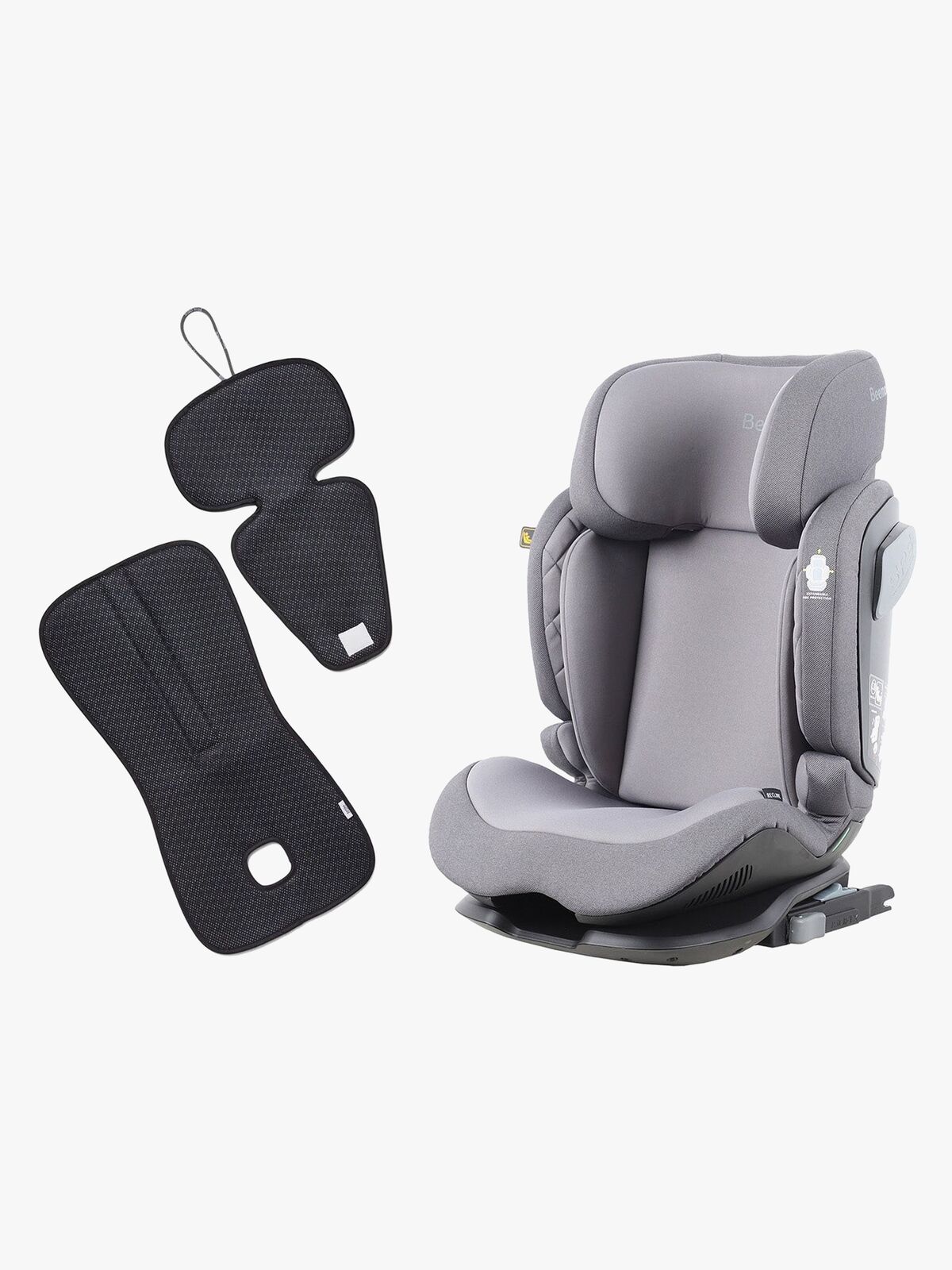 Beemoo Recline i-Size Bältesstol inkl. Ventilerande Dyna, Mineral Grey/Antracit