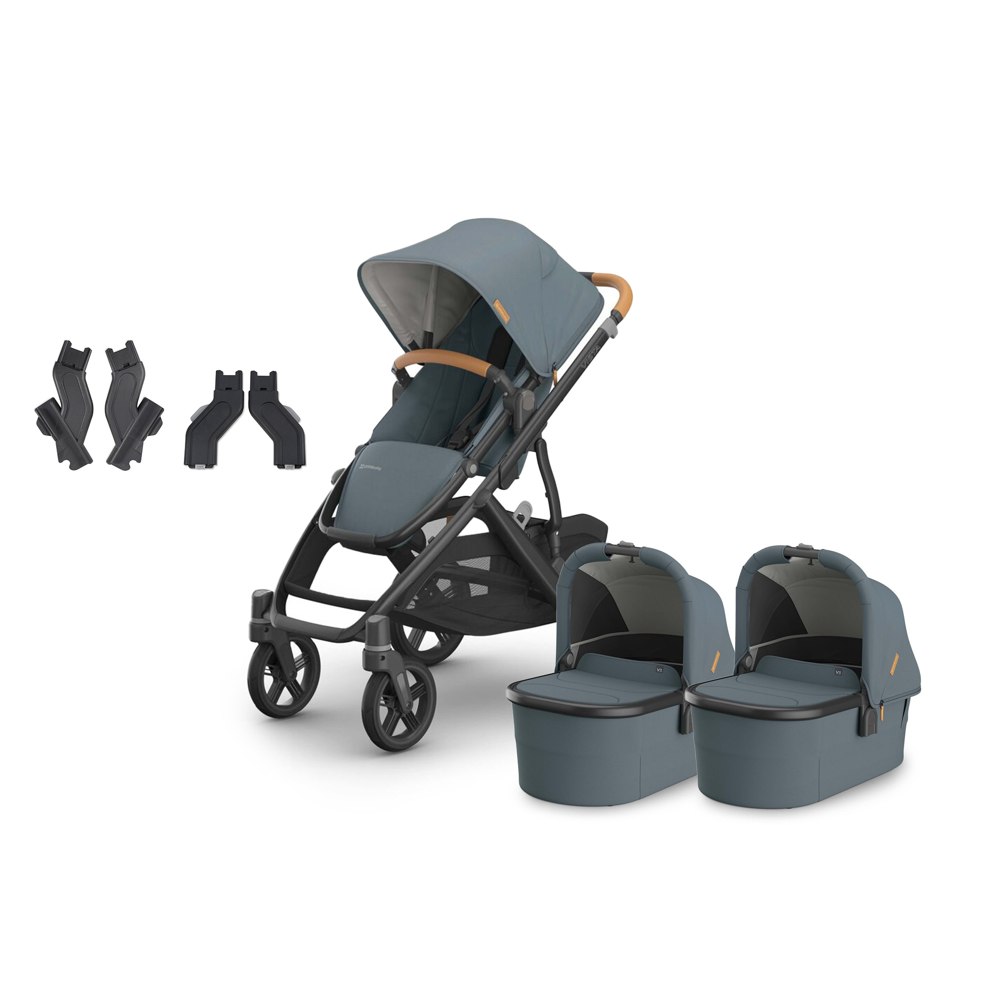 UPPAbaby Vista V3 Dillan – duovagn i Stone Blue för växande familjer