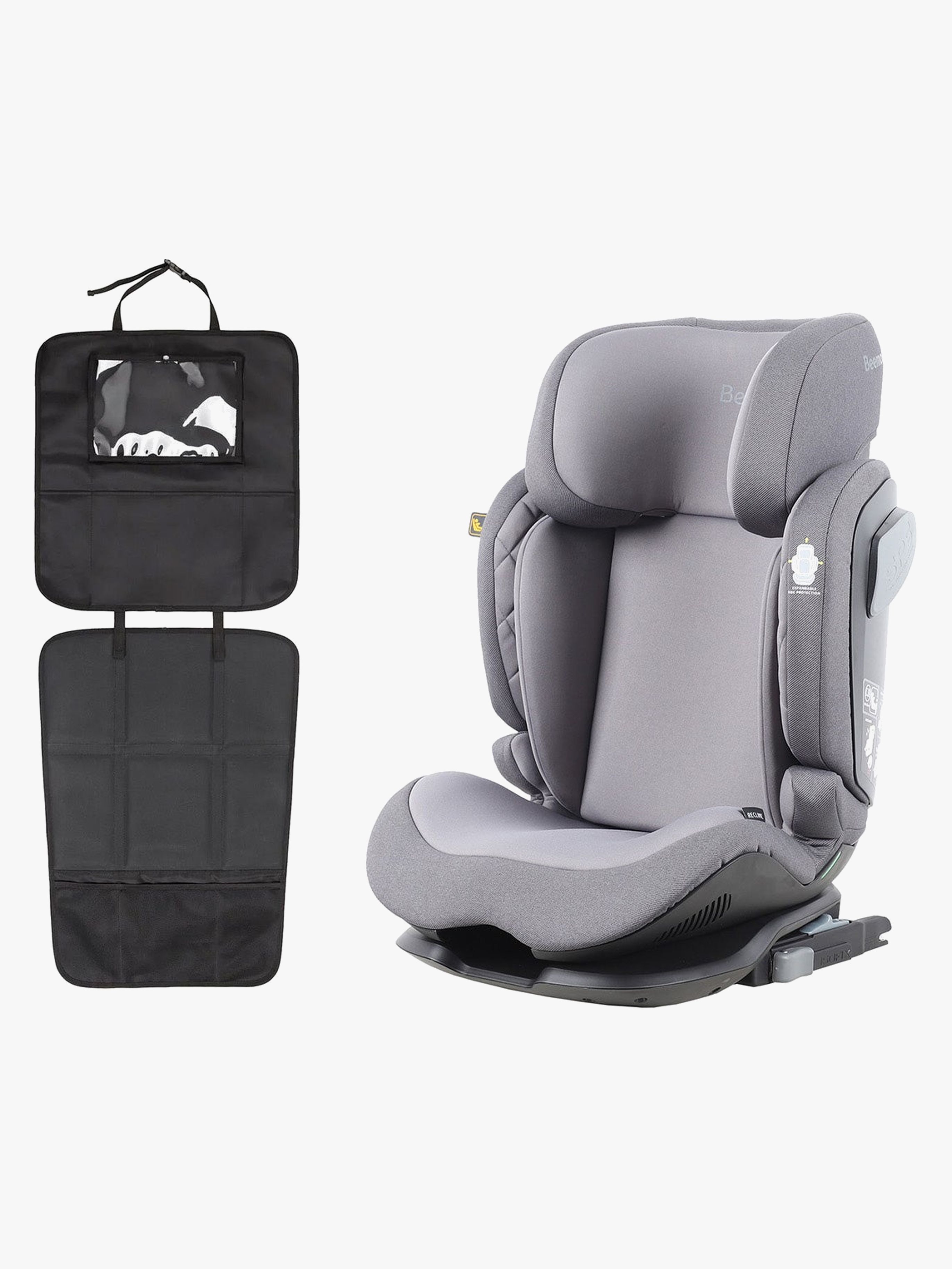 Beemoo Recline i-Size Bältesstol inkl. 3-in-1 Sparkskydd, Mineral Grey