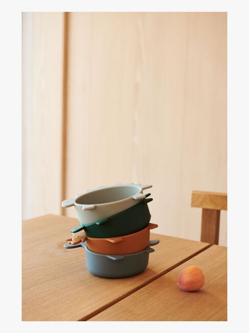 LIEWOOD Iggy Dino Skålar Silikon 4-Pack, Blue Multi