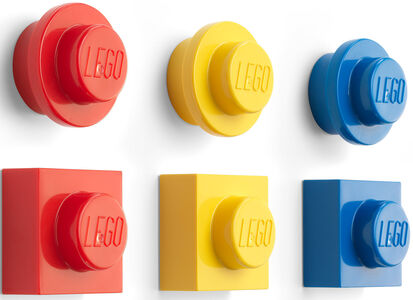LEGO Magneter 6-pack, Röd/Blå/Gul