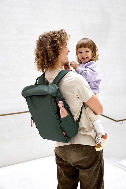 Lässig Outdoor Skötväska Ryggsäck med Rullöppning, Dark Olive