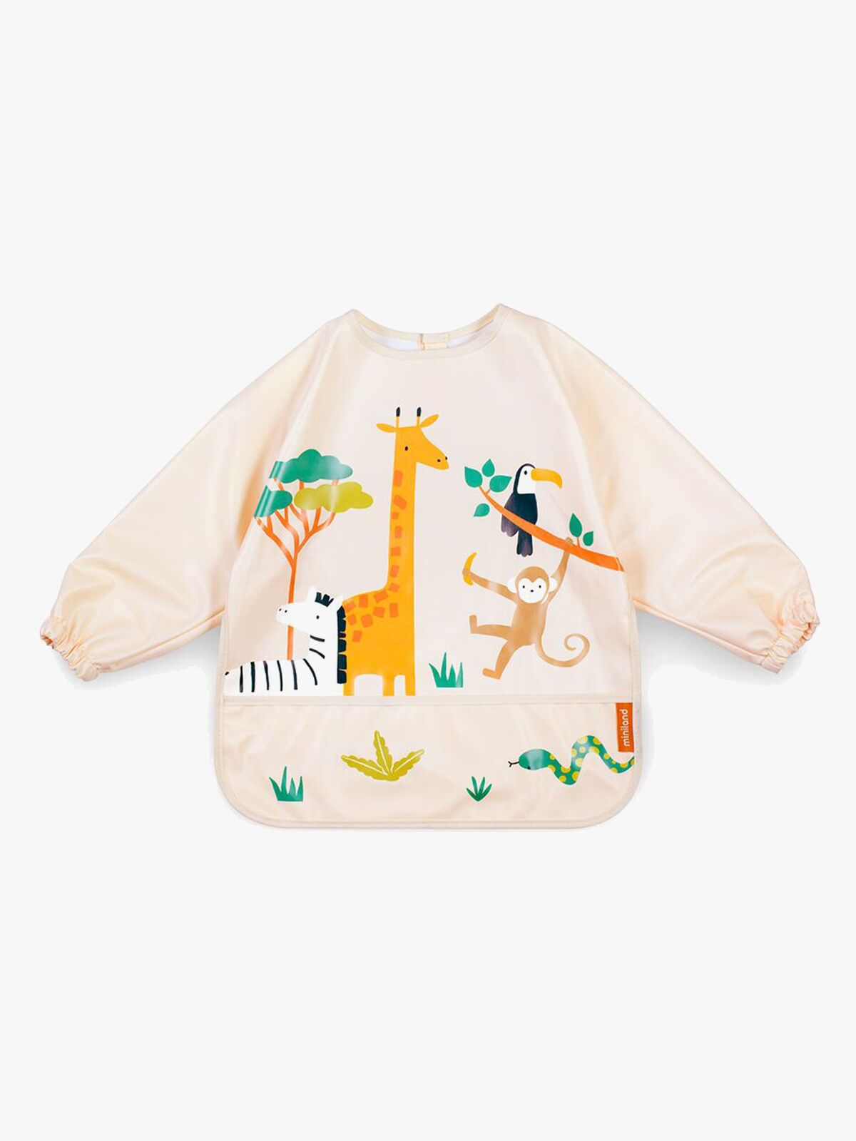 Miniland Långärmad Haklapp med Ficka, Jungle