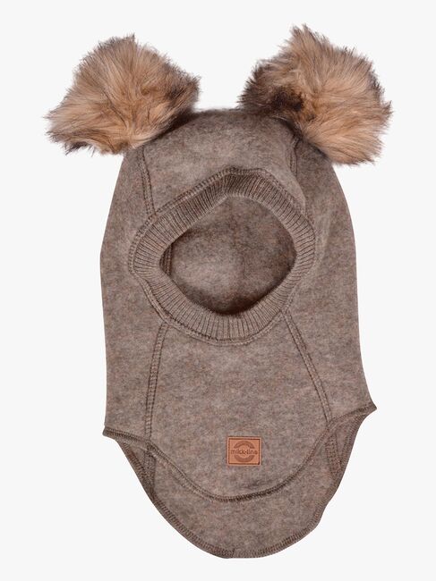 Mikk-Line Balaklava Merinoull med Pompoms, Melange Denver