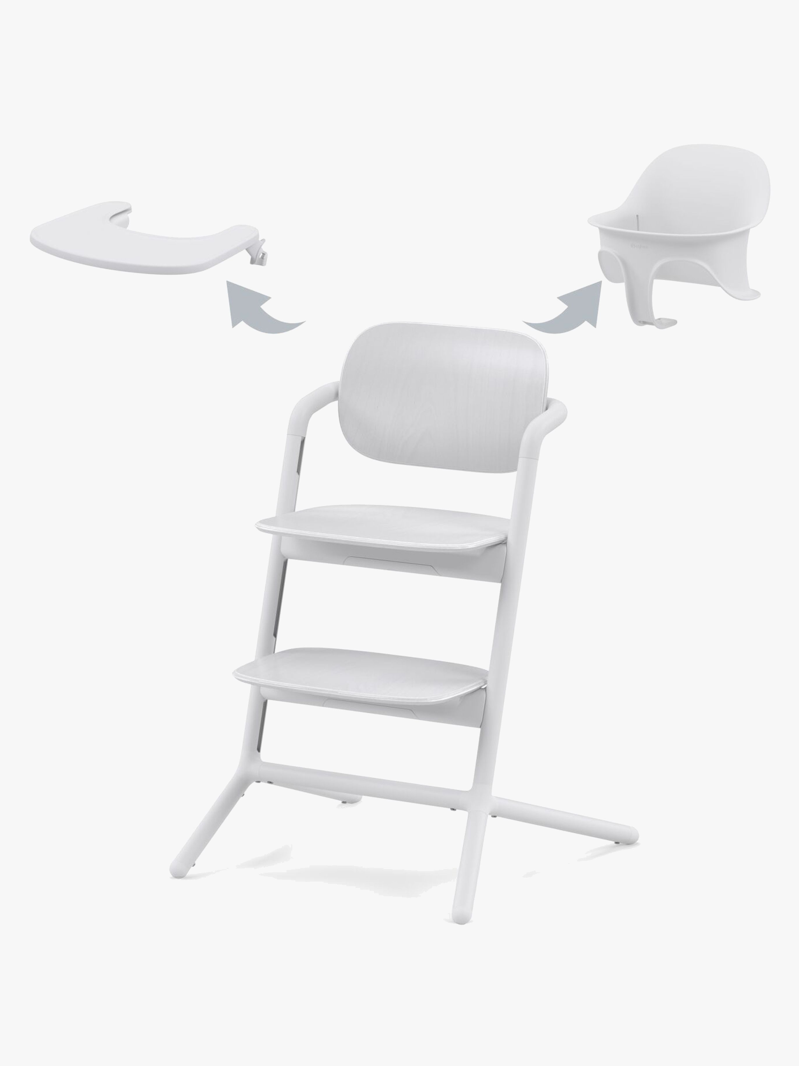 Cybex Lemo 3-in-1 Barnmatstol inkl. Babyset och Bricka, All White