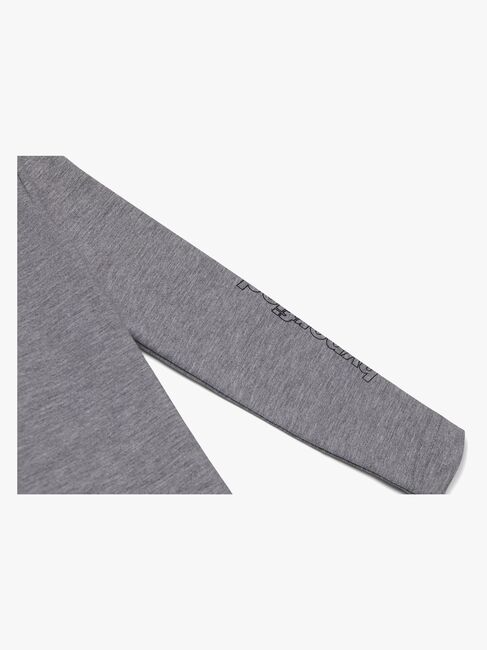 Hyperfied Jersey Logo Long Sleeve Top, Grey Melange