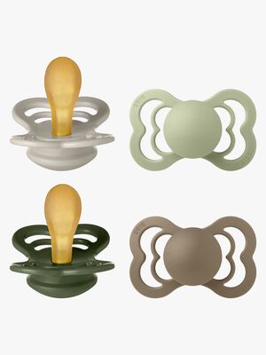 BIBS Supreme Napp 4-Pack Gjord Av Latex Stl 2, Sand/Sage/Huntergreen/Dark Oak