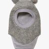 Huttelihut Balaklava Merinoull med Öron, Medium Grey Melange