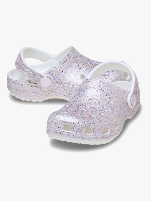 Crocs Classic Fantasy Glitter Kids Tofflor, White