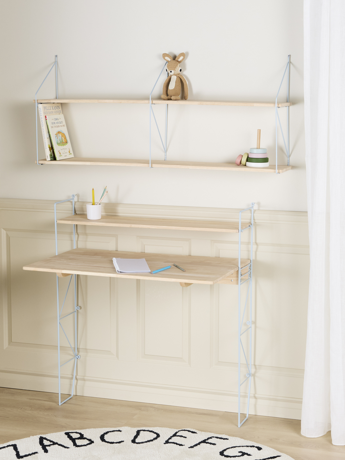 Alice & Fox shelf & desk CLEO, Blue/Natural