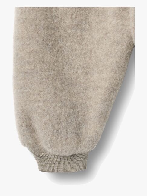 Wheat Kinnie Ullfleecebyxa Merinoull, Khaki Melange