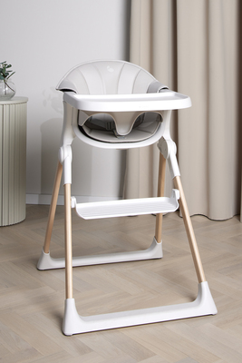 Beemoo CARE Harmony Syöttötuoli + Istuinpehmuste, White/Wood/Beige