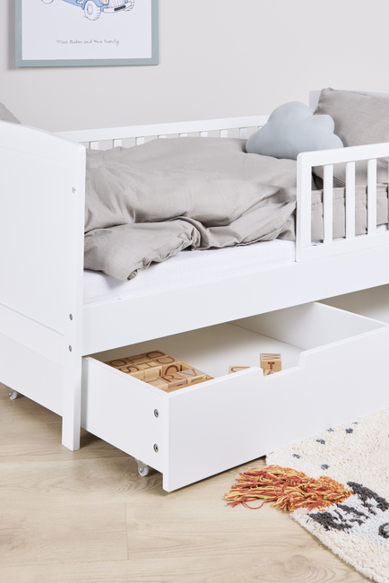 JLY DREAM Juniorsäng LOWA Inkl. Sängförvaring & Madrass 70x140, Vit