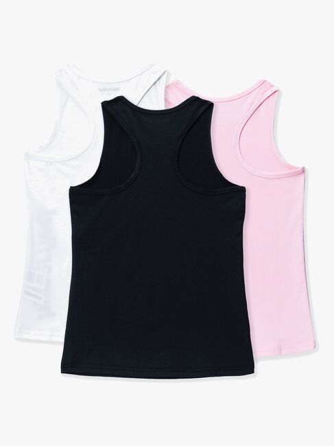Hyperfied Split Tank Top 3-pack, Black/White/Fairy Tale