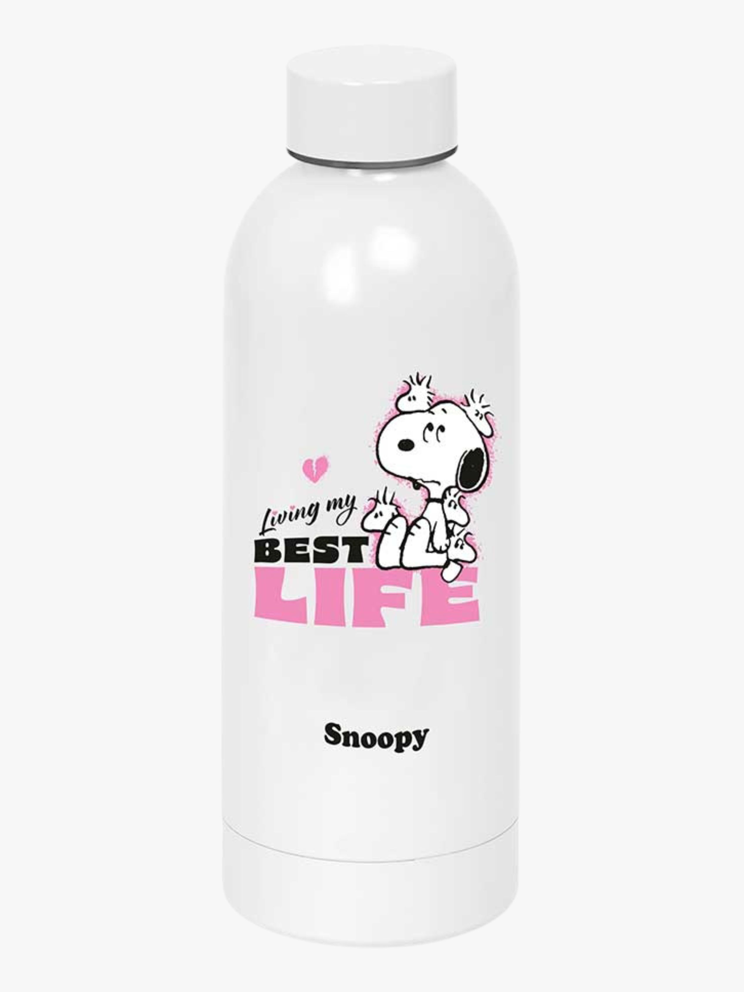 Snobben Stainless Steel Vattenflaska 500ml, Rosa/vit