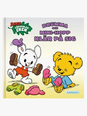 Kärnan Bamse Bok Brumma Och Mini-Hopp Klär På Sig