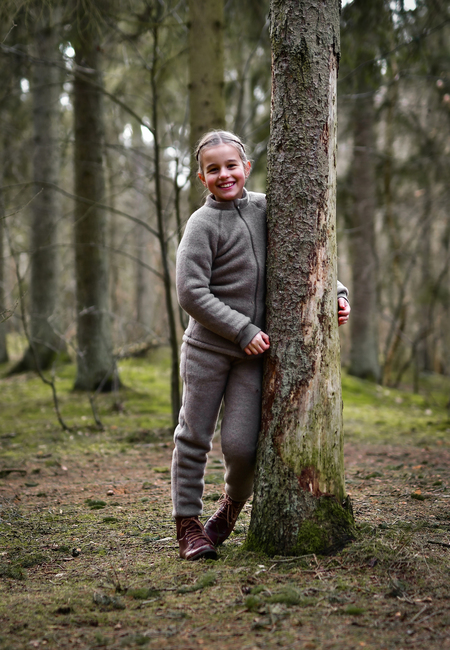 Mikk-Line Ullfleecebyxor Barn, Melange Denver