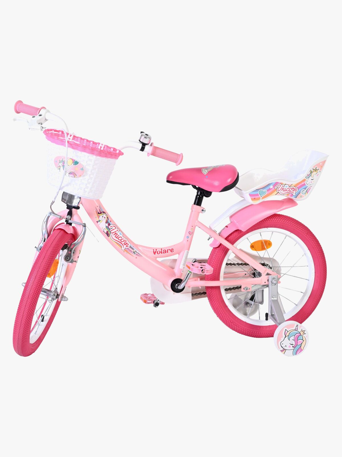 Volare Unicorn Cykel 16 Tum, Rosa