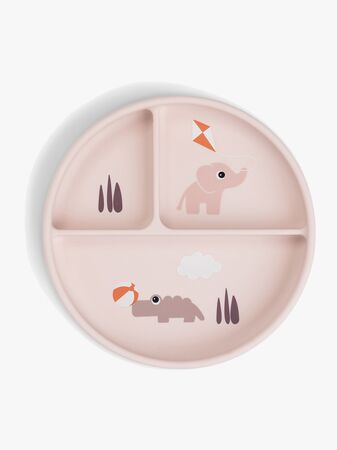 Done By Deer Playground Stick & Stay  Delad Silikontallrik, Powder