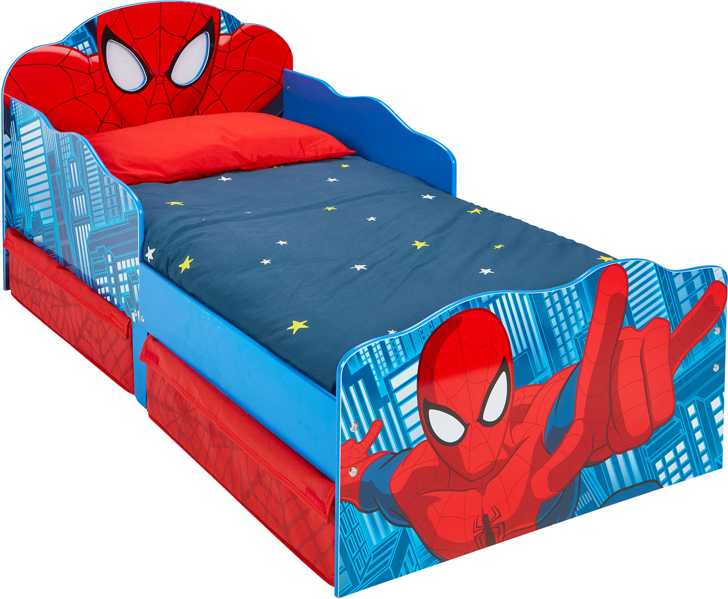 Marvel Spiderman Juniorsäng med förvaring, 140x70