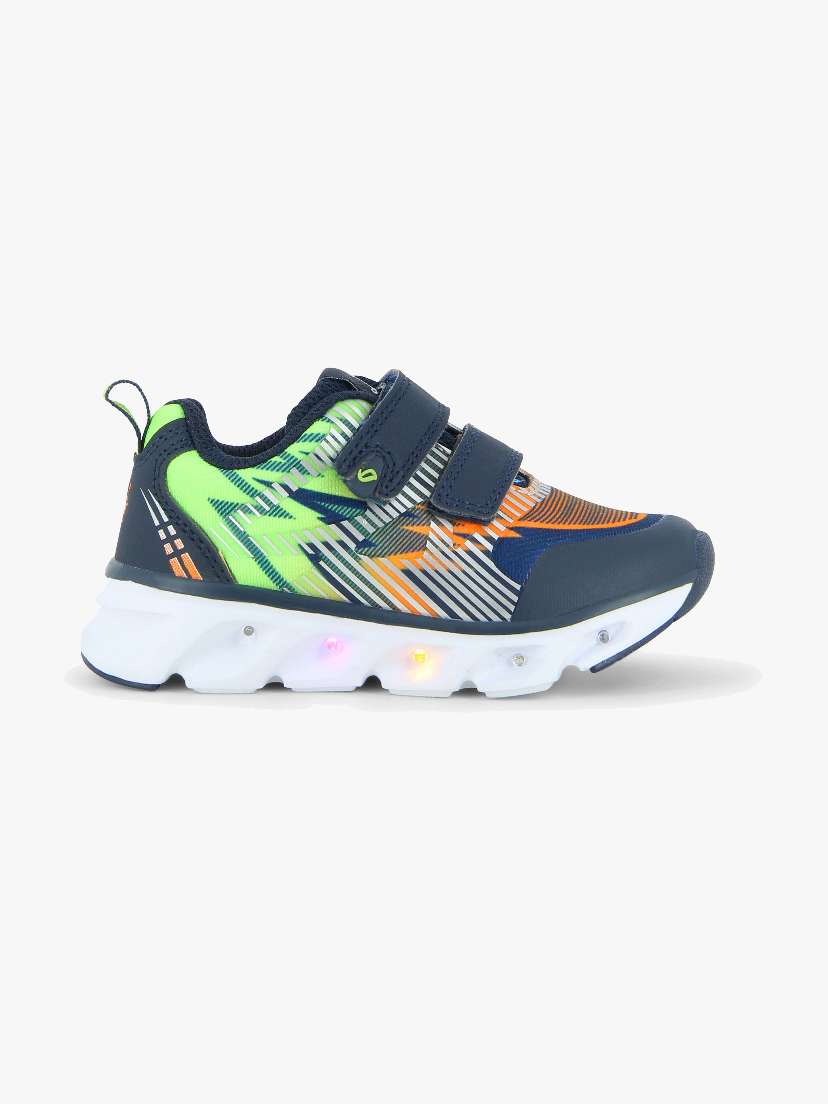 Leaf Skalka Blinkande Sneakers, Navy/Lime, 35