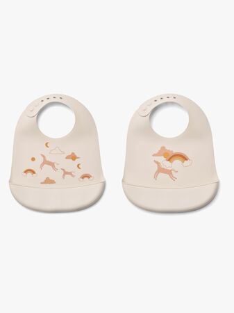 LIEWOOD Tilda Haklapp med Tryck 2-Pack, Dream/Ecru