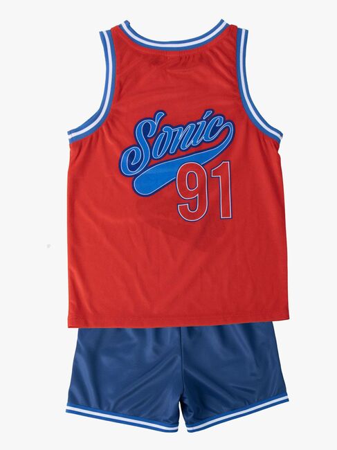 Sonic Linne & Shorts Sport Set, Blå/Röd