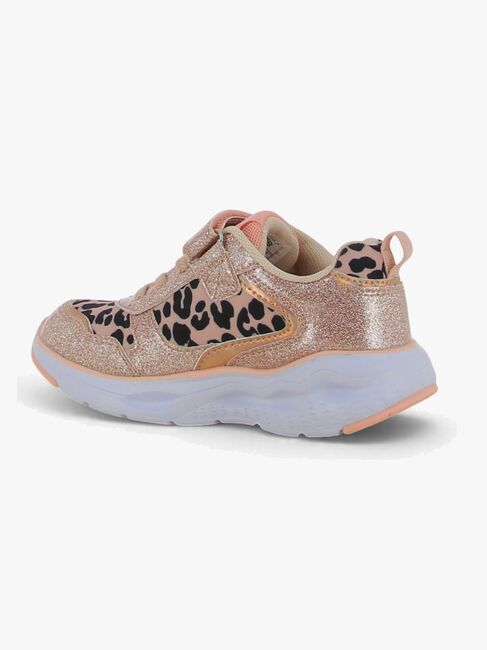 Leaf  Blinkande Sneakers, Leopard/Pink