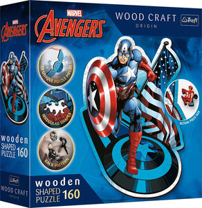 Trefl Wood Craft Origin Marvel Avengers Pussel Fearless Captain America 160 Bitar