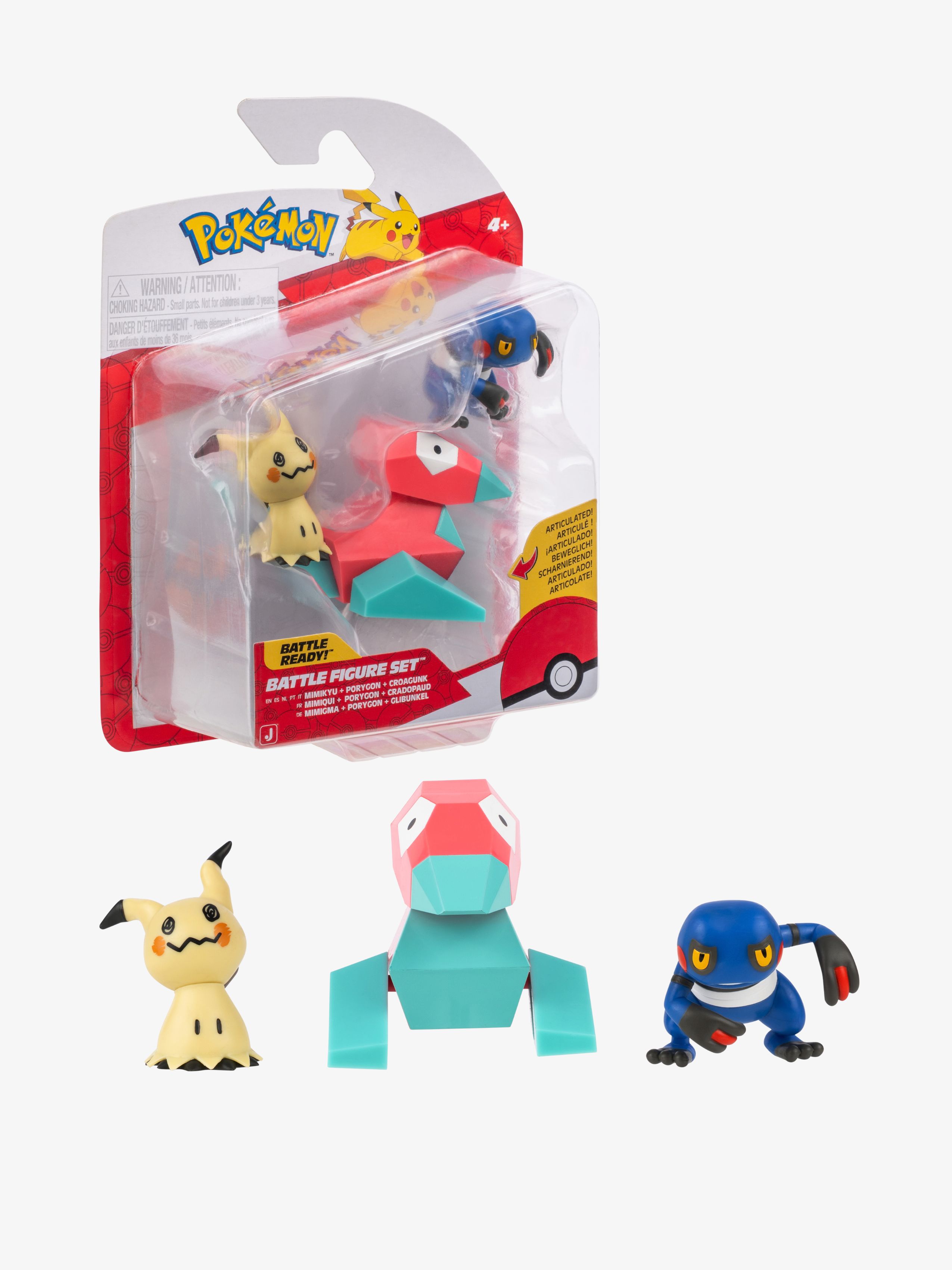Pokémon Battle Figurset Mimikyu, Porygon &  Croagun 3-Pack