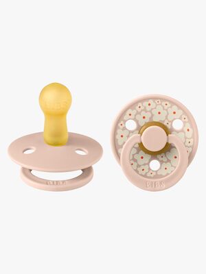 BIBS Studio Colour Napp 2-Pack Latex Stl 2 Rund, Jasmine/Blush Mix