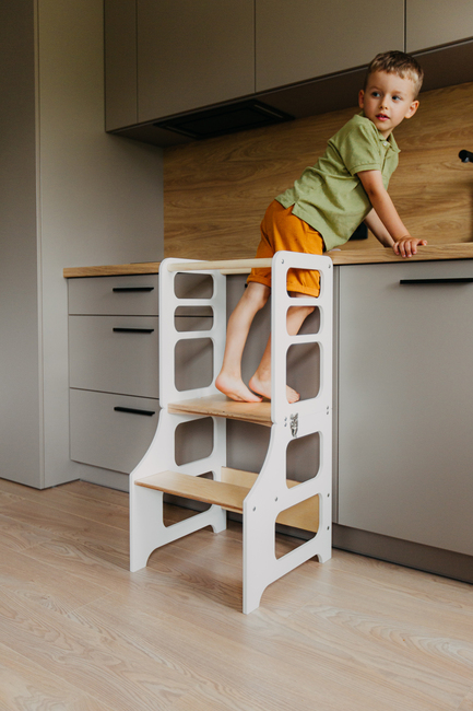 Duck Woodworks Fällbar Hjälpa Till Pall, Vit