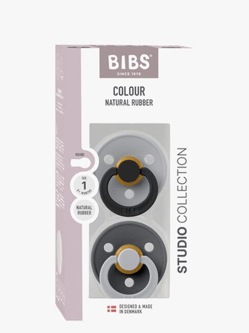 BIBS Studio Colour Fusion Napp 2-Pack Stl 1, Cloud Iron mix