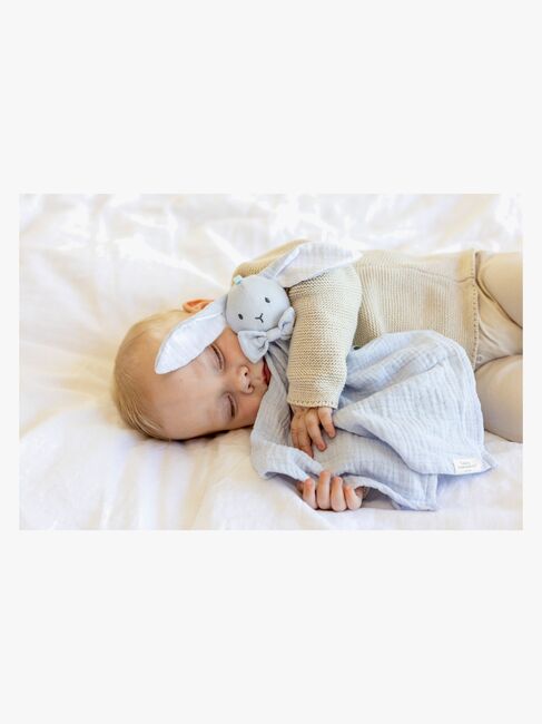 Teddykompaniet Diinglisar  Kanin Snuttefilt Muslin, Babyblå