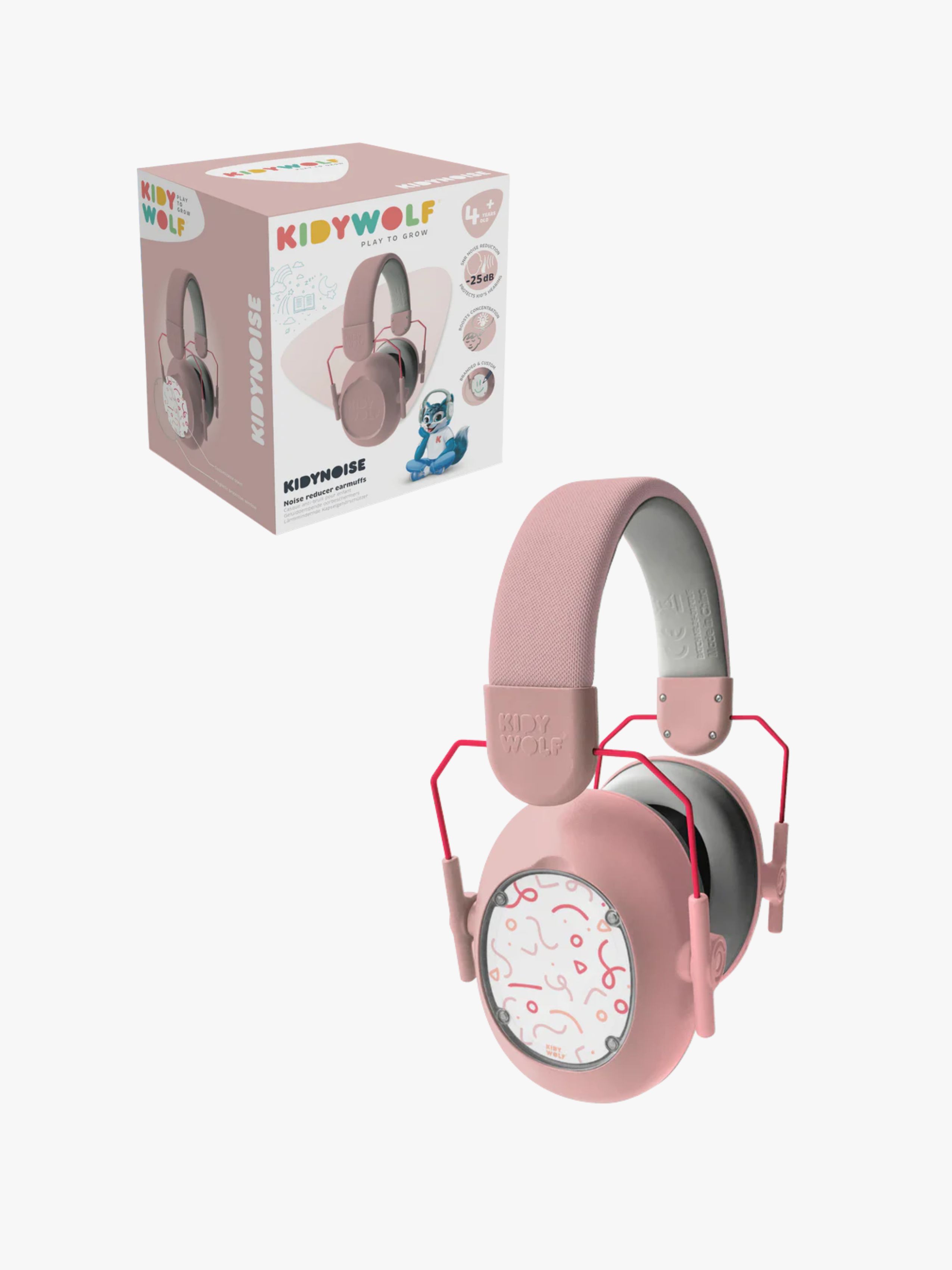 Kidywolf KIDYNOISE Hörselkåpor, Rosa