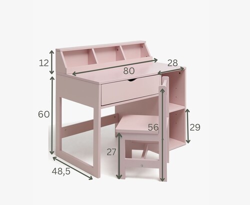 Alice & Fox FAY Skrivbord med Stol, White