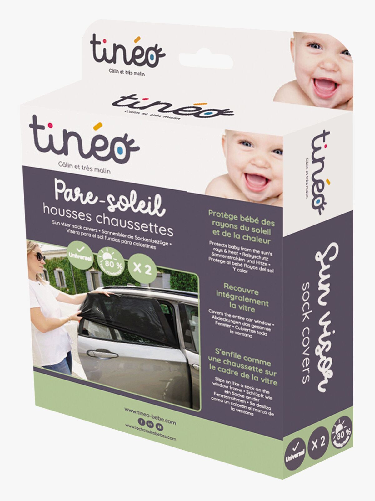 Tinéo Solskydd Till Bil 2-Pack