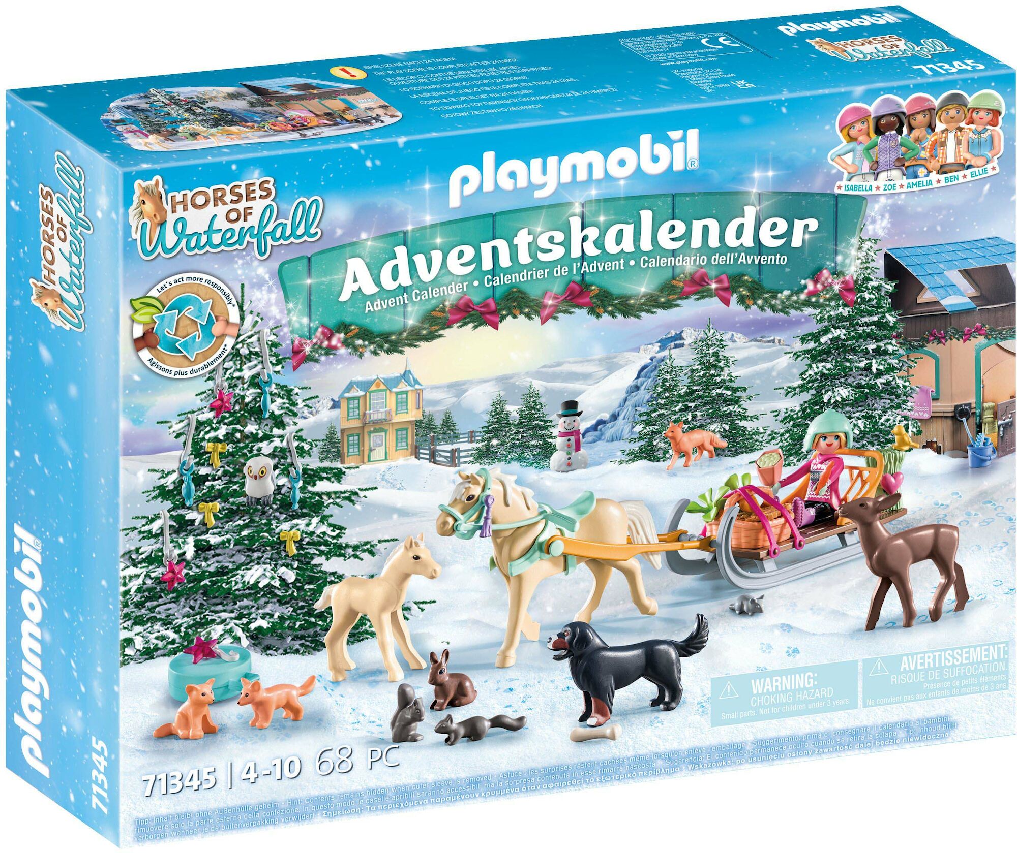 Playmobil 71345 Horses of Waterfall Adventskalender Slädfärd i Juletid 2023