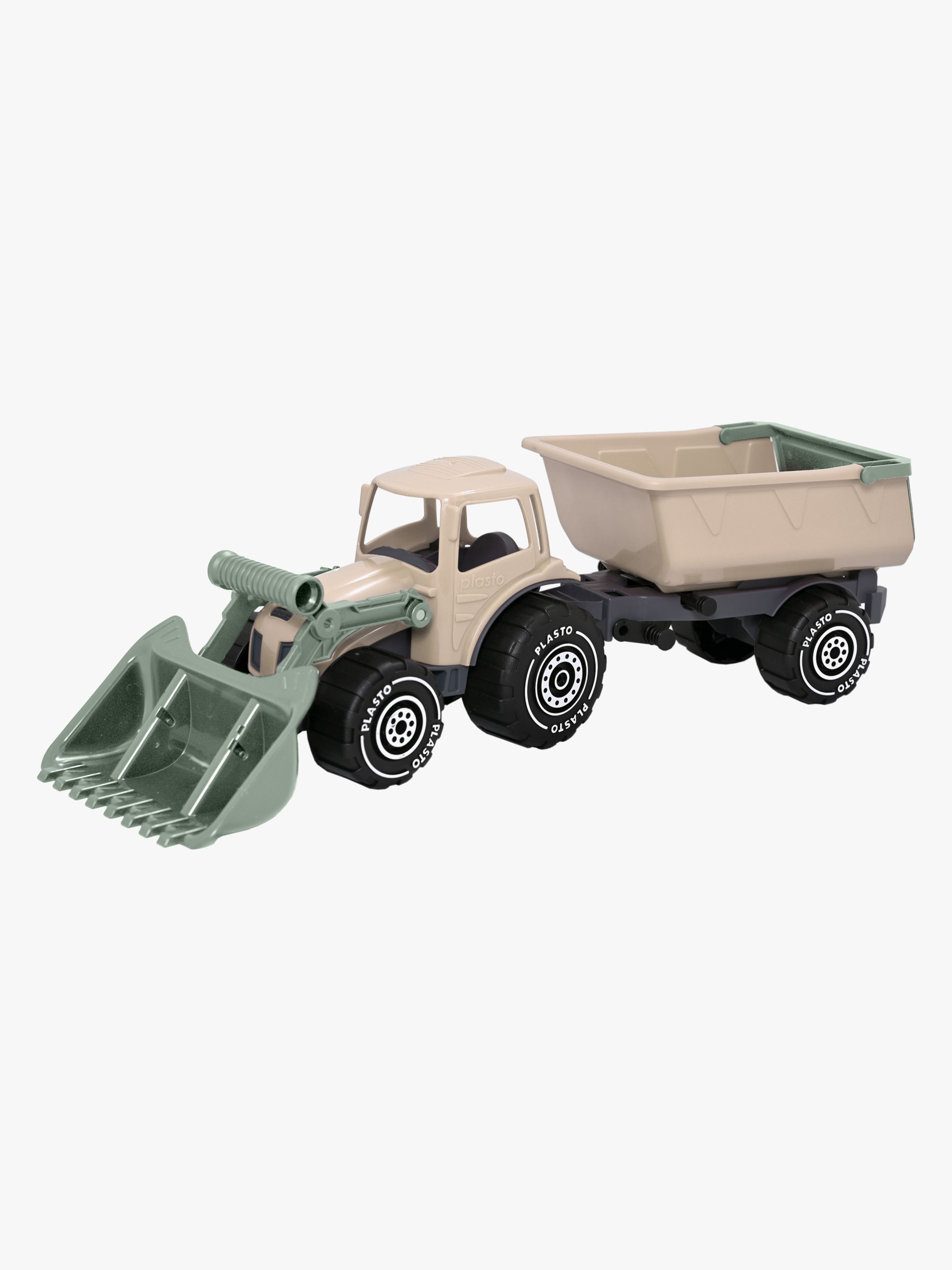 Plasto Traktor med Frontlastare och Släp