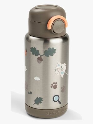 Done By Deer Tiny Trails Trinkflasche mit Trinkhalm, Sand